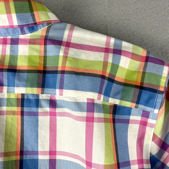 Lands End No Iron Supima Cotton Top Womens 18T Tall Plaid Button Up Long Sleeve - Picture 13 of 14